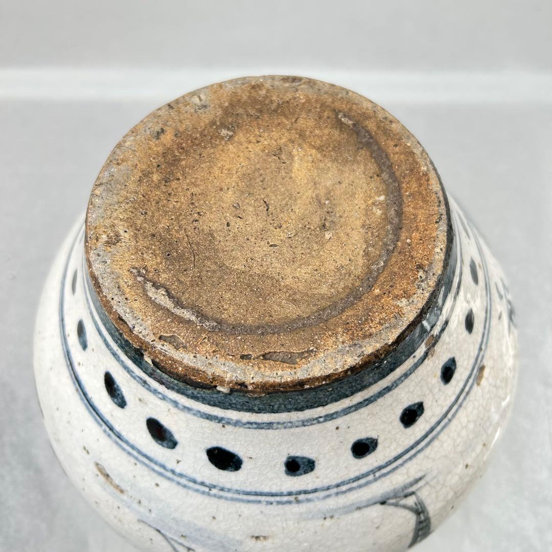 高橋 道八造染付 楼閣山水 花入 飾壺