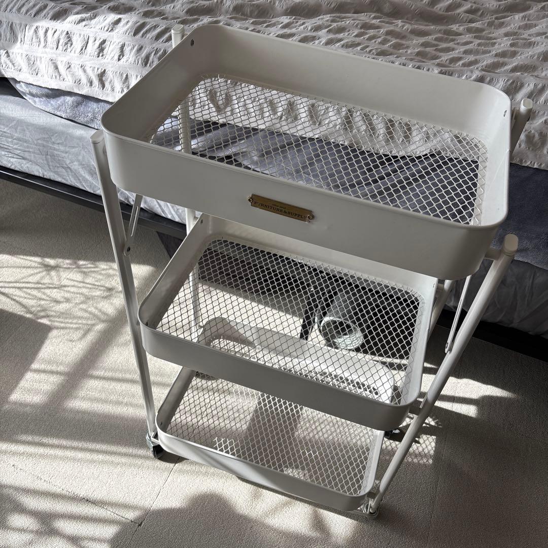 niko and... 折り畳み3段ワゴン ホワイト