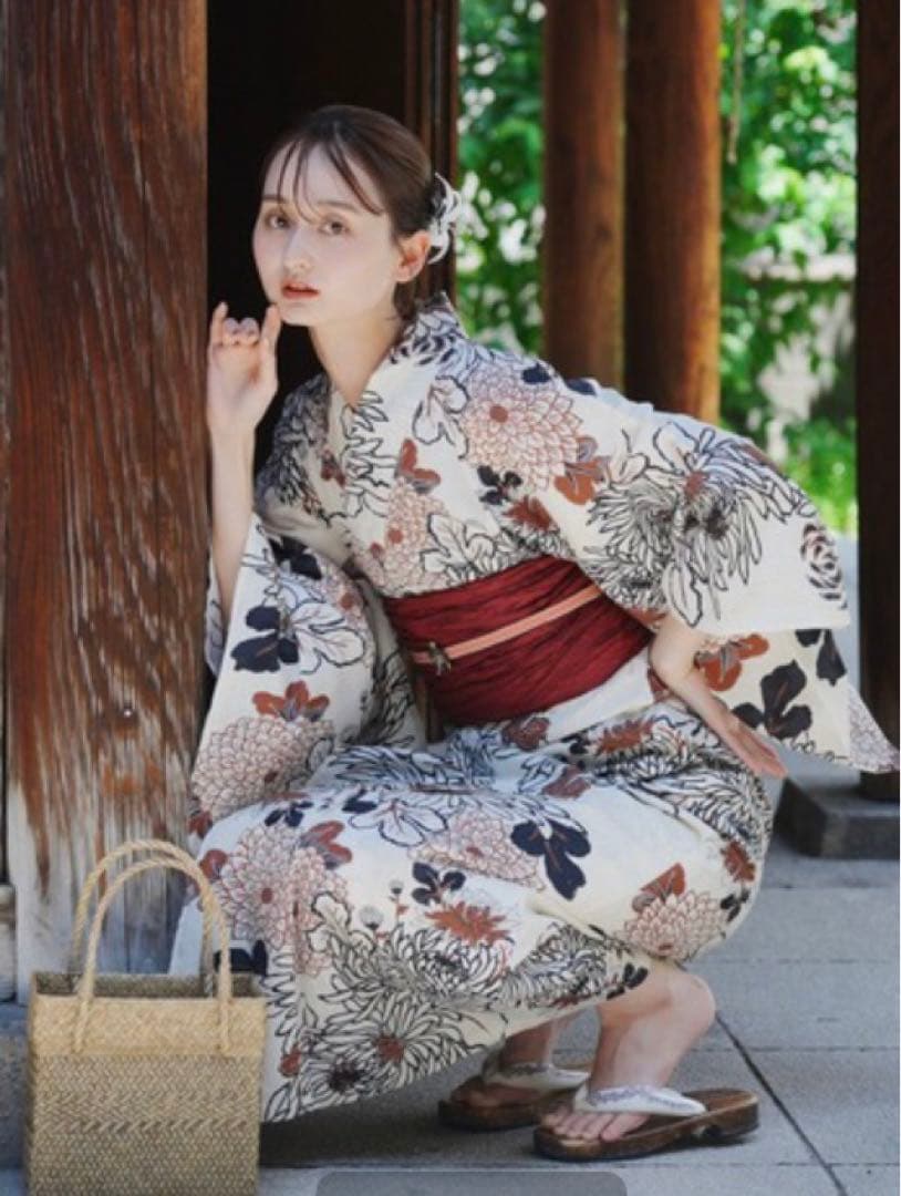 【新品未使用】utatane ウタタネ 美人映え浴衣 帯 下駄 3点セット