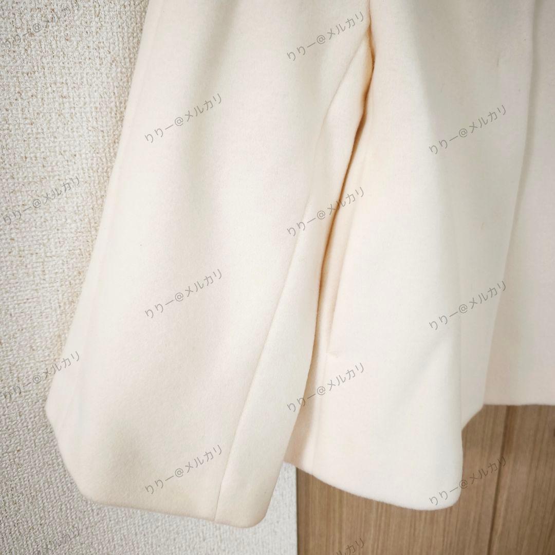 新品・現行品同型・サイズ38★ANAYI　ウールビーバーショートコート　ホワイト