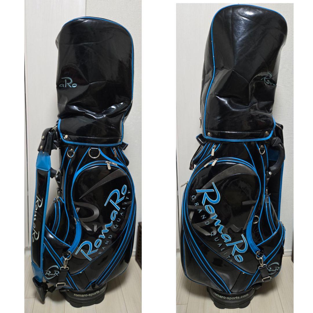 RomaRo キャディバッグ ブルー ブラック エナメル ロマロ