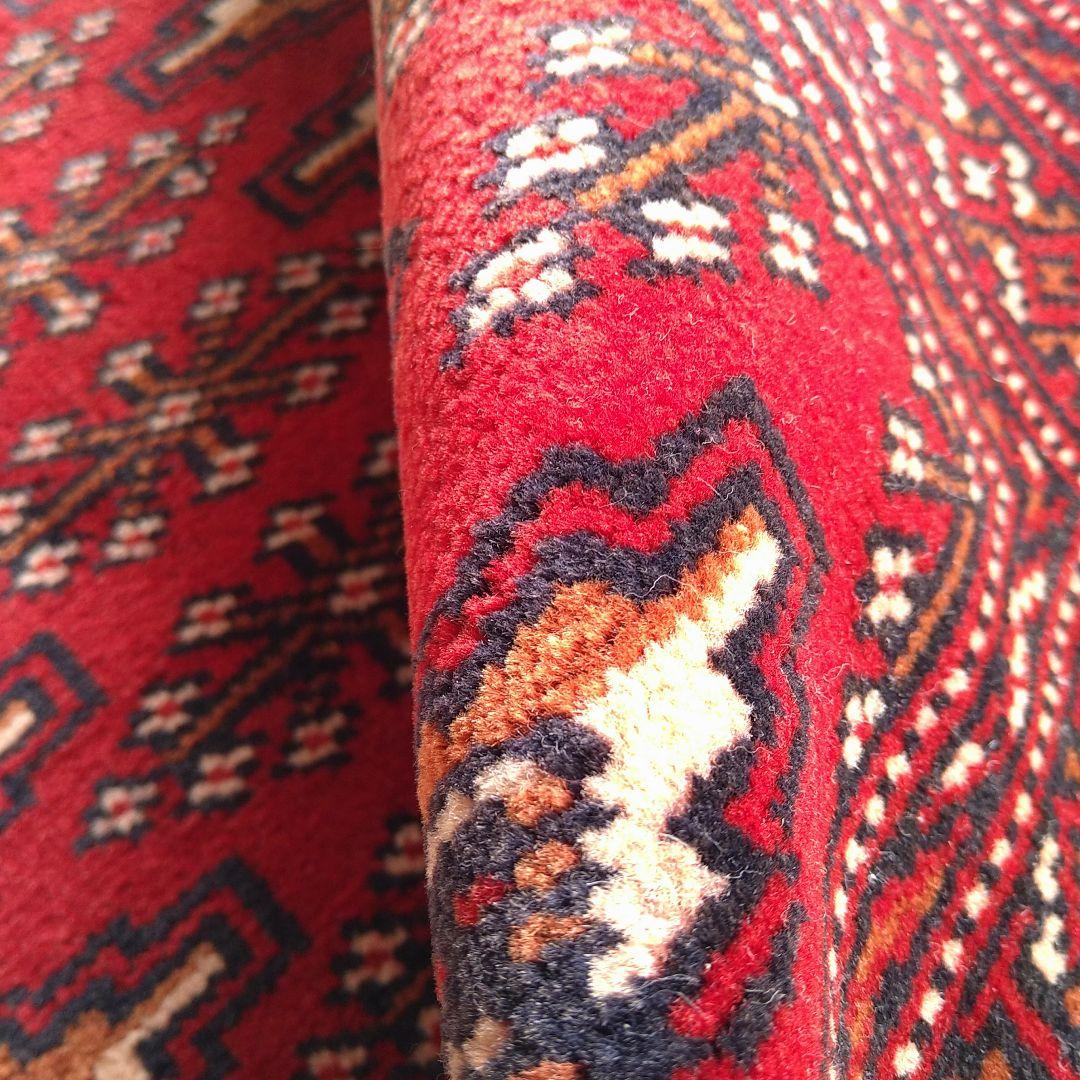 トルクメン ペルシャ絨毯 140×65cm 深みのある赤 オールドラグ