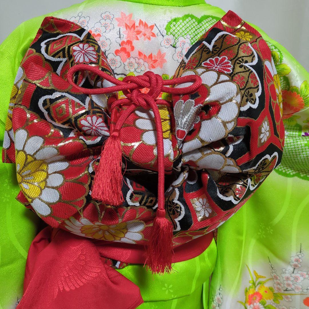 七五三　７歳用 昭和レトロ　鮮やか着物　小物一式付き