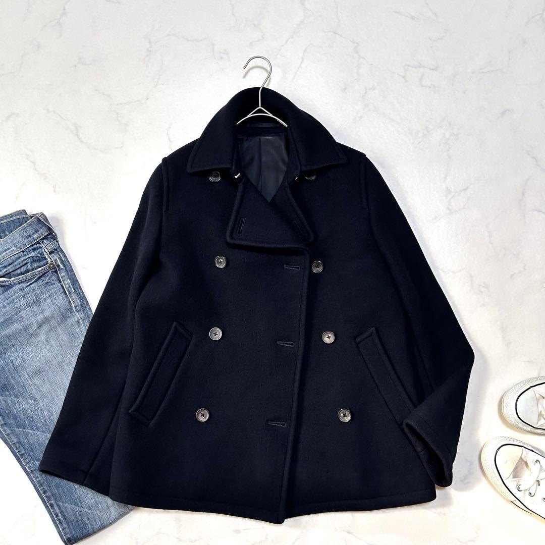 極美品 マーガレットハウエル タスマニアウール ダブルブレスト ピーコート