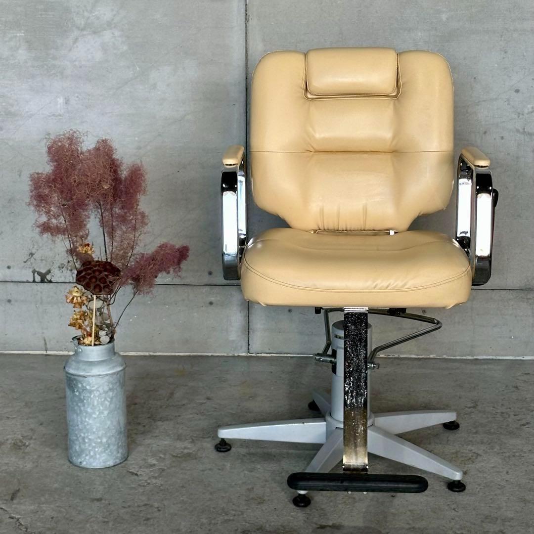 ✿アトリエワールド製✿ヴィンテージ調 サロンチェア レトロベージュ