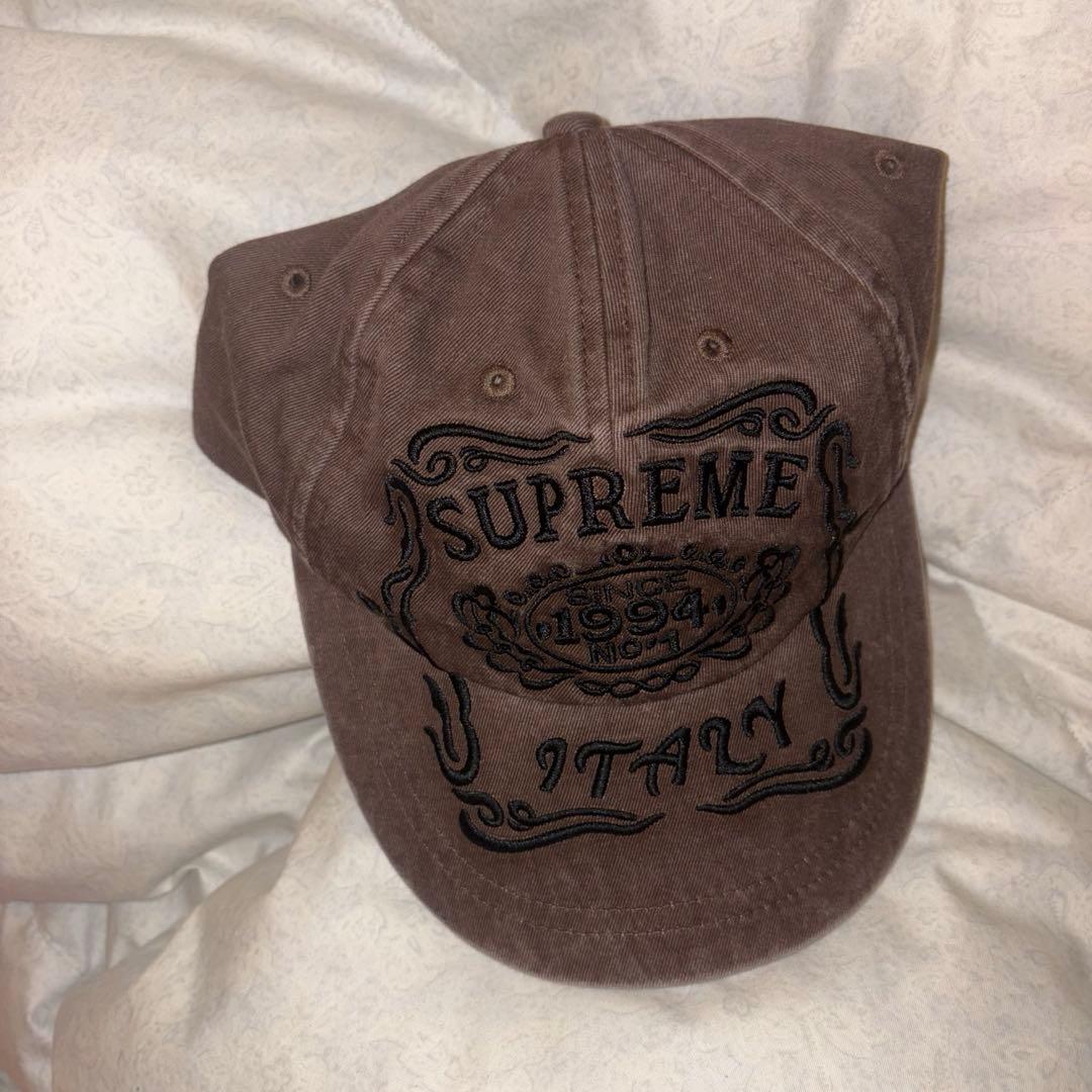Supreme Italy 6-Panel キャップ ブラウン