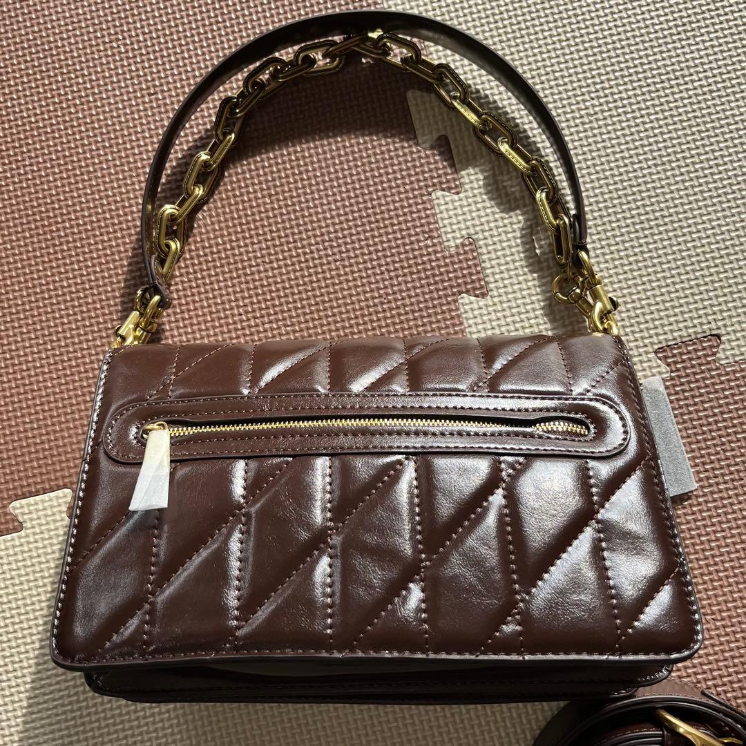 コーチ チェーン タビー ショルダー キルティング26 ブラウン アウトレット