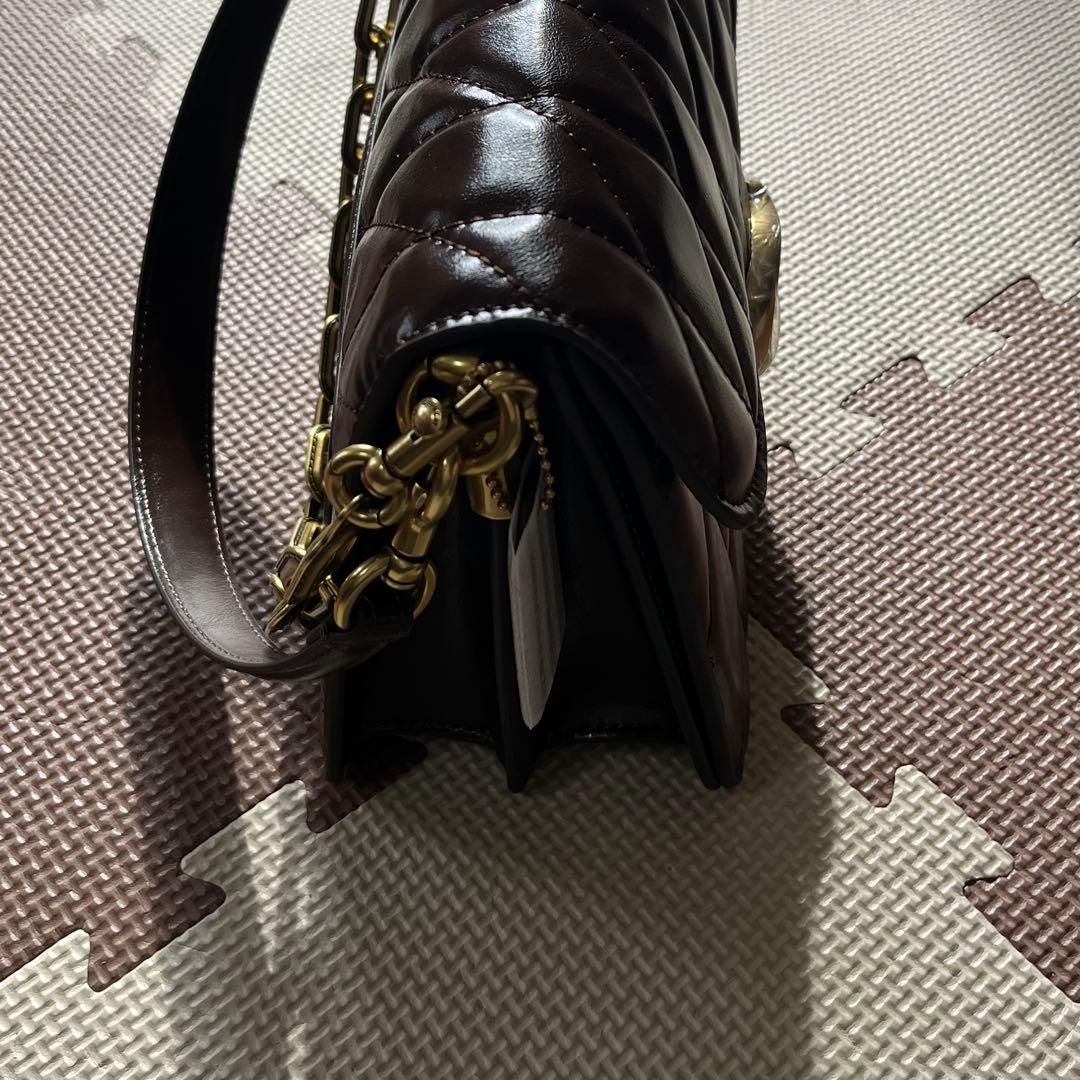 コーチ チェーン タビー ショルダー キルティング26 ブラウン アウトレット