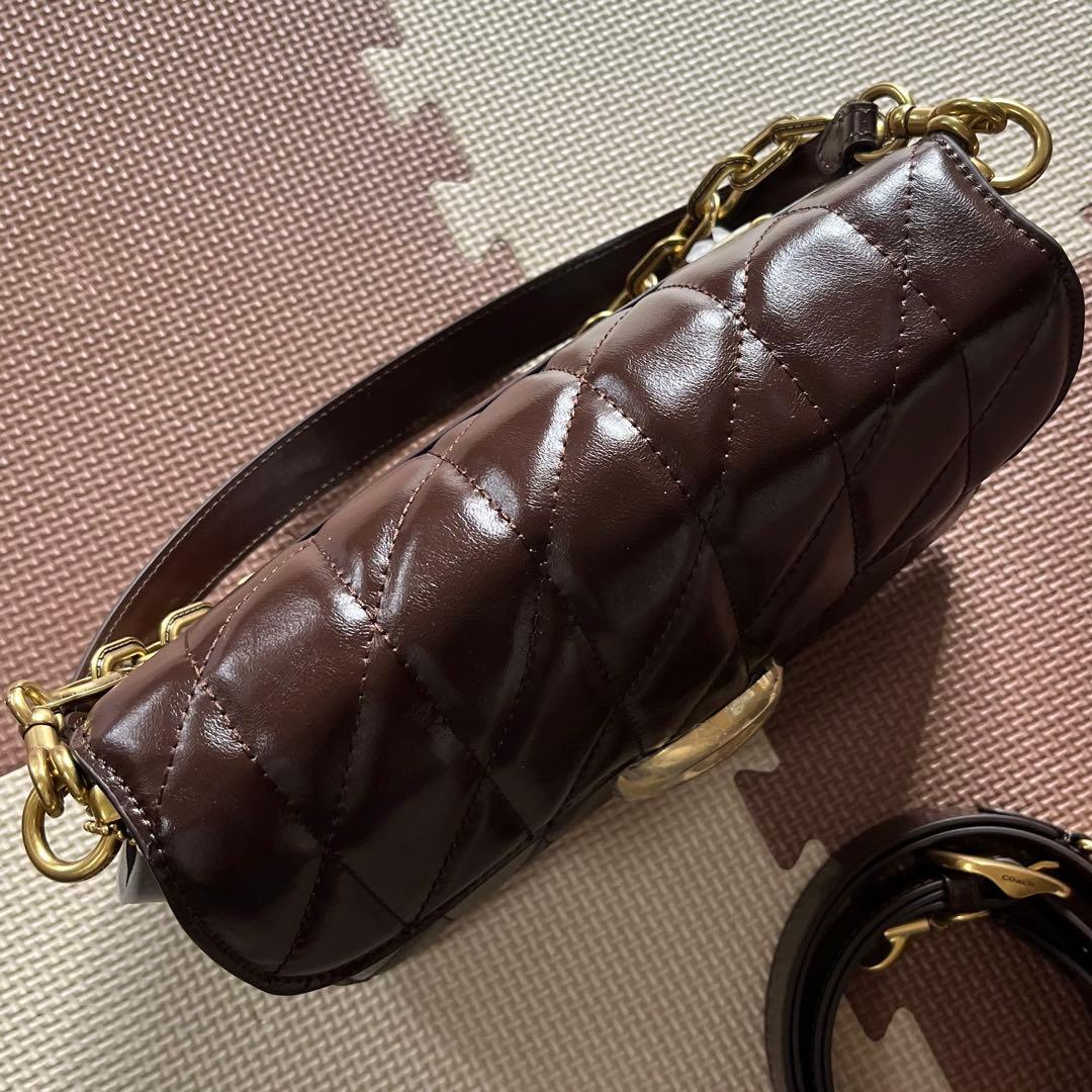 コーチ チェーン タビー ショルダー キルティング26 ブラウン アウトレット