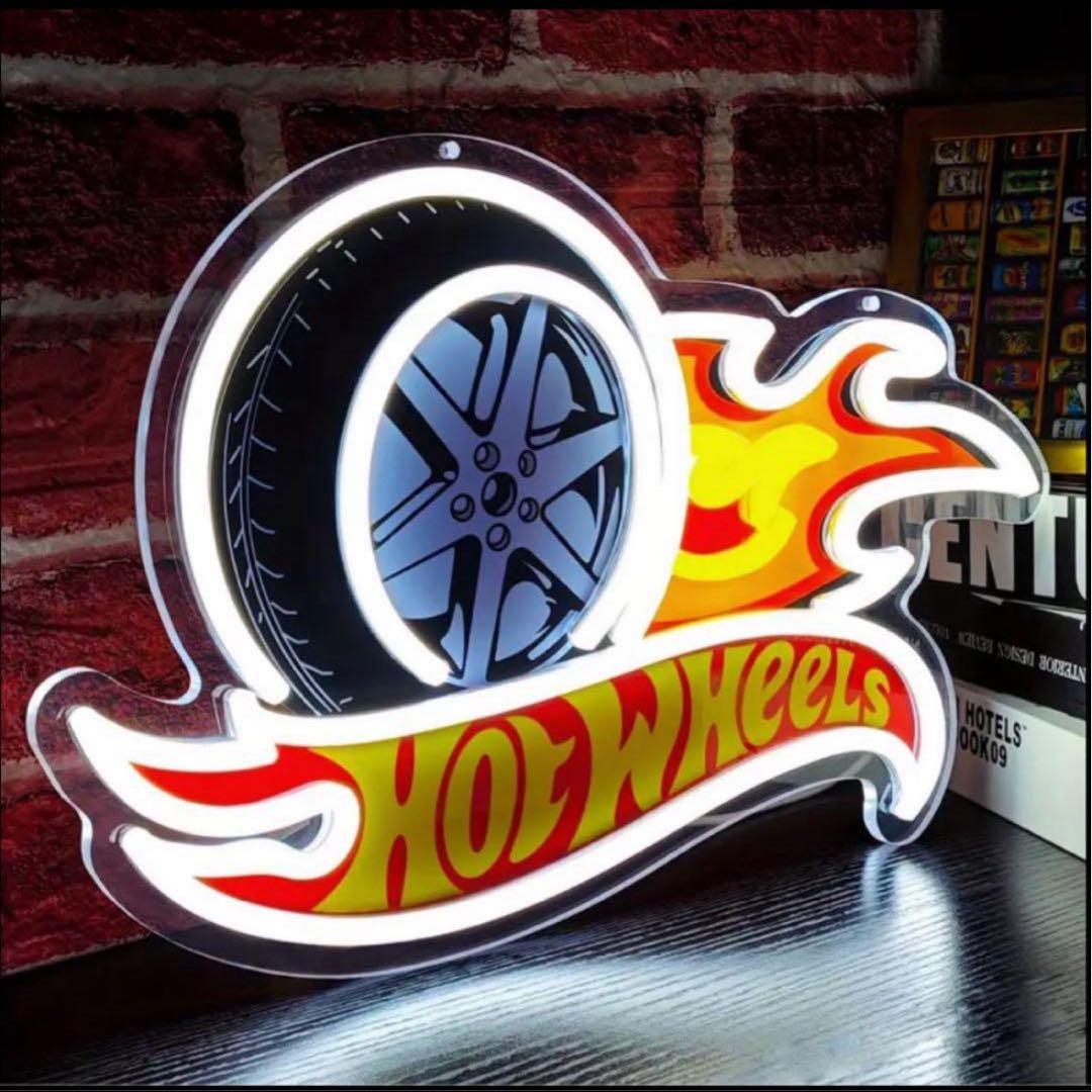 Hot Wheels ホットウィール ネオンサイン 看板 モータースポーツ 車