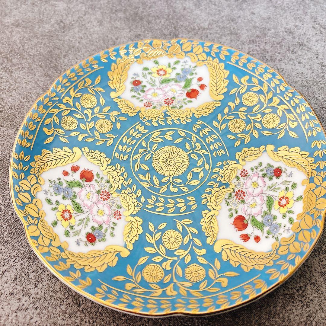 yukikoご依頼品　幸楽窯　錦翡翠ベルサイユ6寸ケーキ皿　2点セット