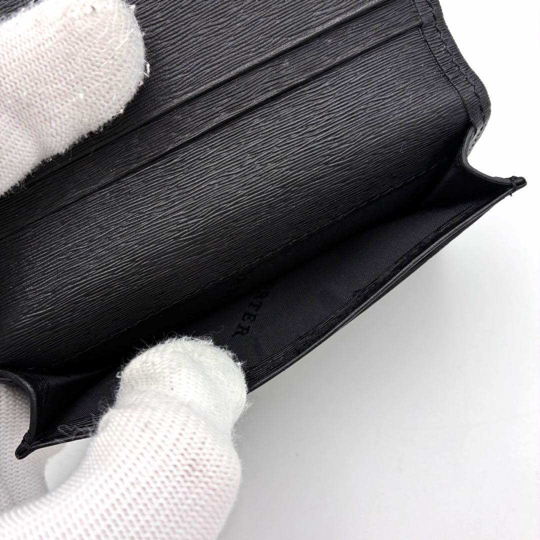 ポーター カレント 名刺入れ カードケース ブラック レザー エンボス加工 ロゴ