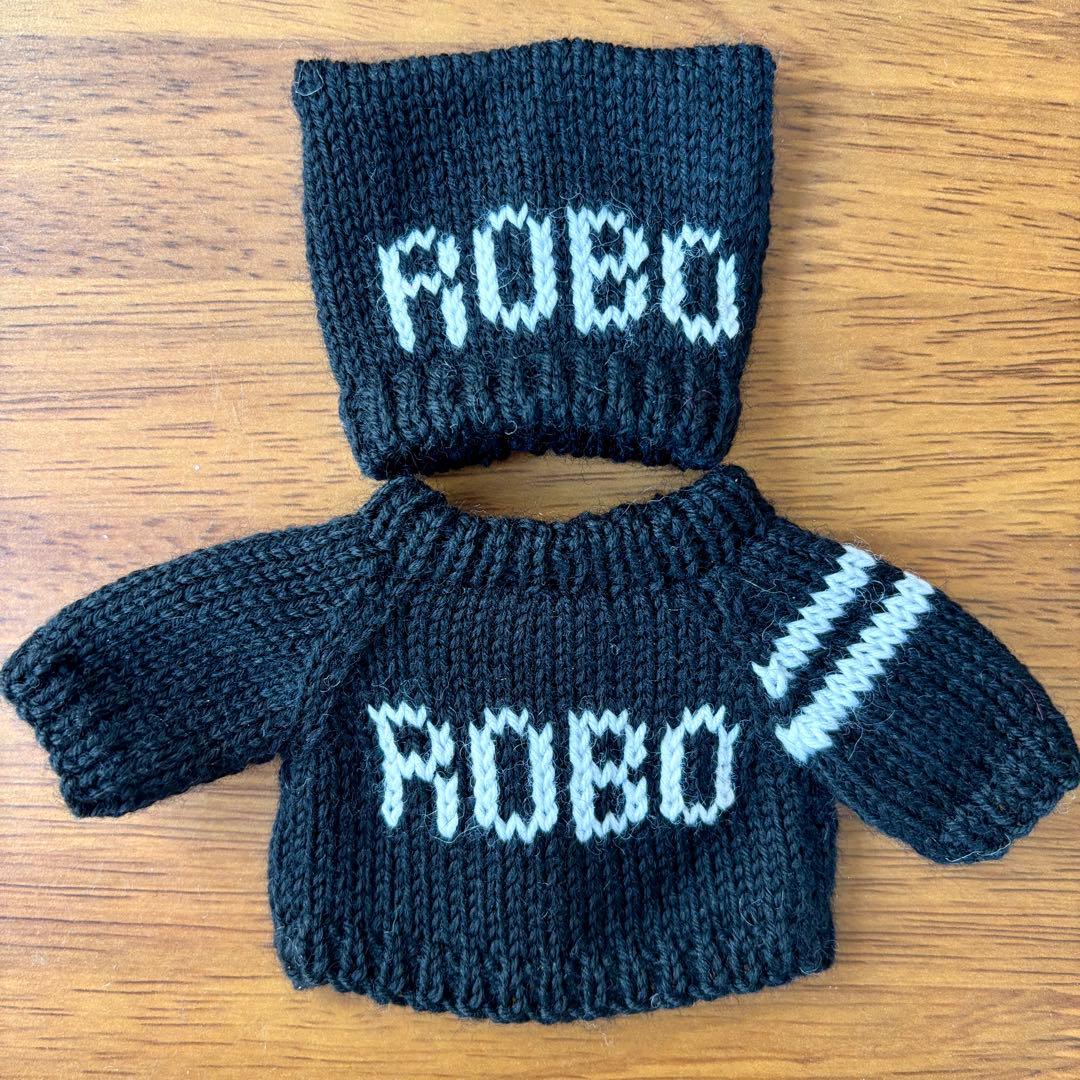 専用　多色段染めニット帽 ＊ブラックセーターとニット帽＊くま耳帽子オーバーオール