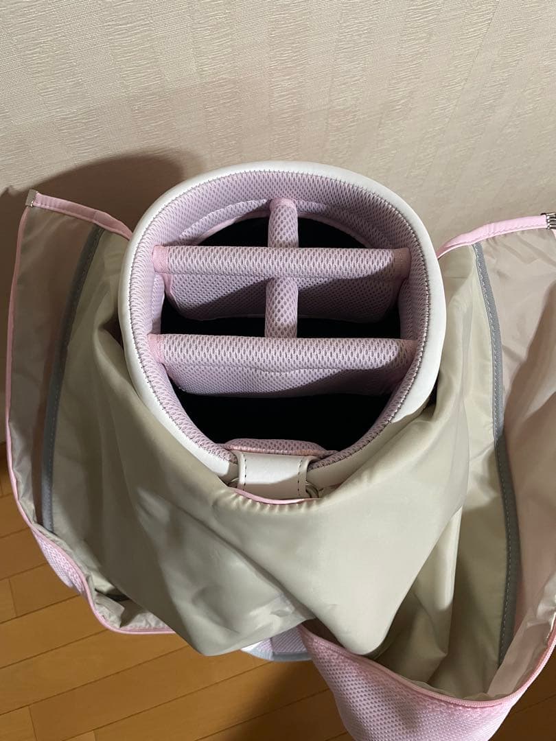 新品未使用adidas レディース ゴルフキャディバッグ ホワイト ピンク