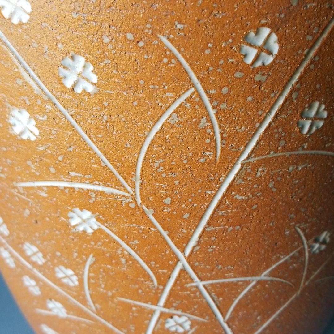 お値下げしました⤵信楽焼傘立て  草花紋 高さ４１cm