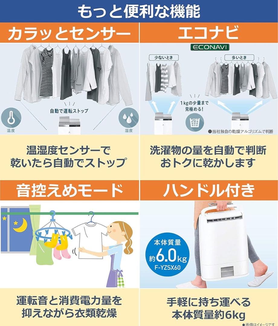【美品】パナソニック 衣類乾燥除湿機 ナノイー搭載 F-YZTX60-S