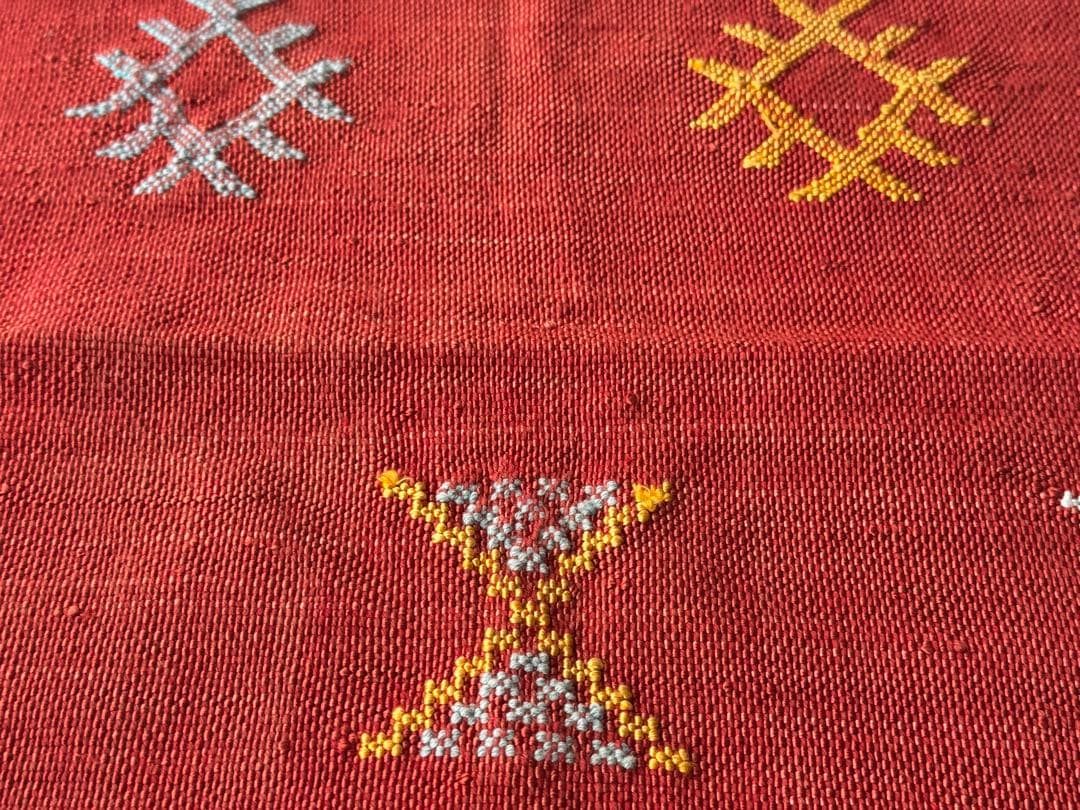 ヴィンテージ 手織りサブララグ 47×94cm キッチン 玄関 カクタスシルク