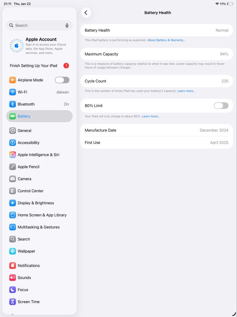 Apple iPad Air 7 128GB 13インチ Wi-Fiモデル