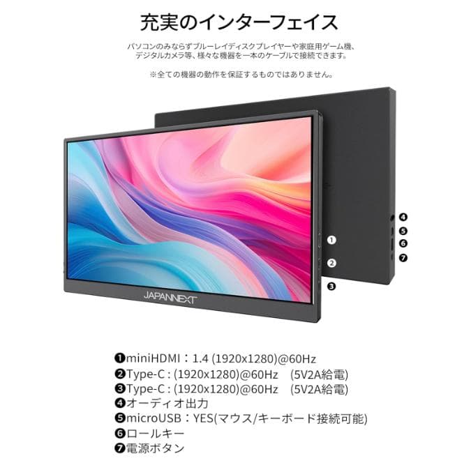 JAPANNEXT モバイルモニターJN-MD-IPS105FHDPR