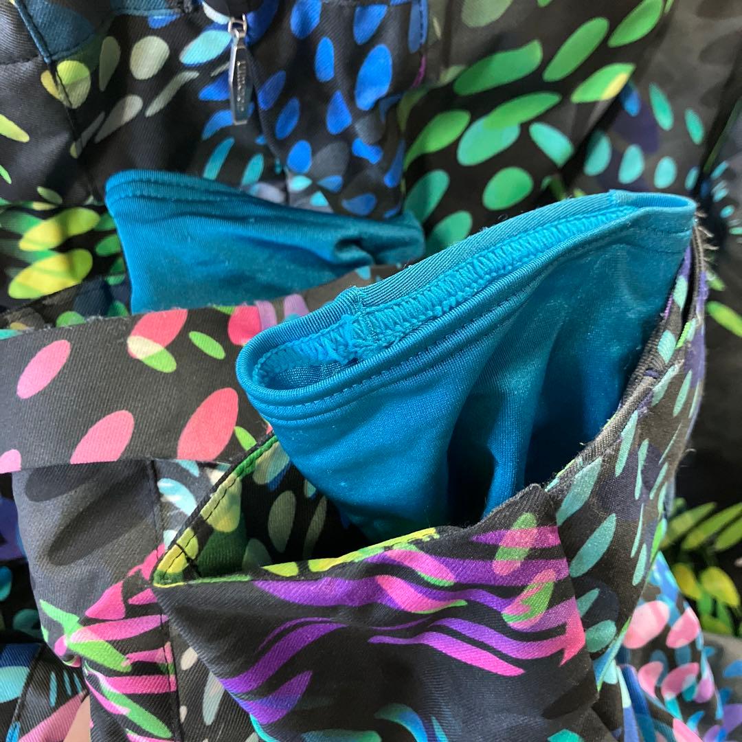 goldwin スキーウェア　上下　セットアップ　青　幾何学模様　男女兼用　L