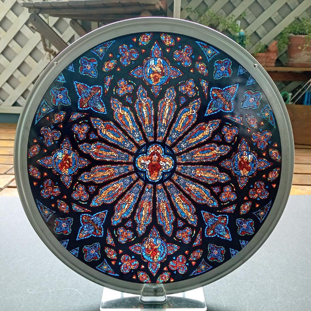 大判セント・ジョン・ザ・ディヴァイン大聖堂ステンドグラス バラ窓グラスマスターズ