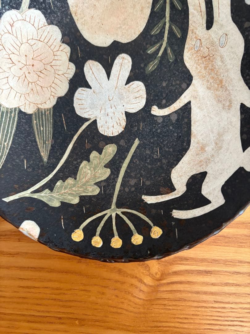 鹿児島睦 正規品 初期作品 刻印 プレート 20cm うさぎ