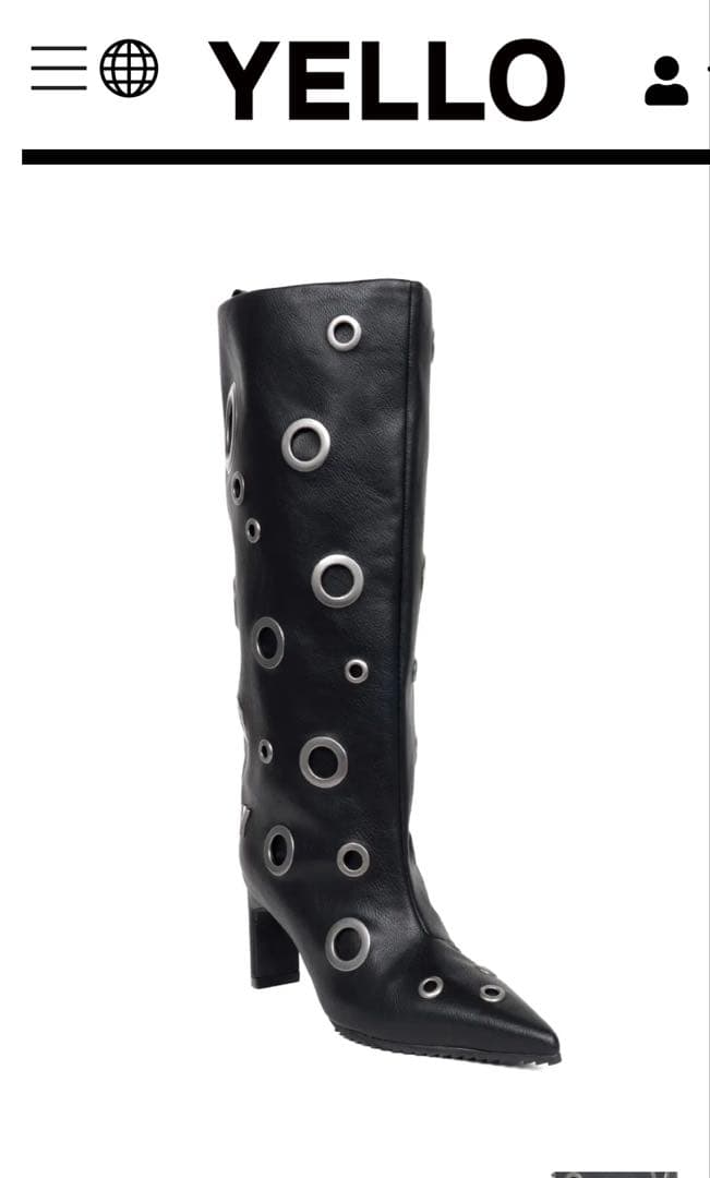 YELLO GUNNER LONG BOOTS スタッズ y2k Lサイズ