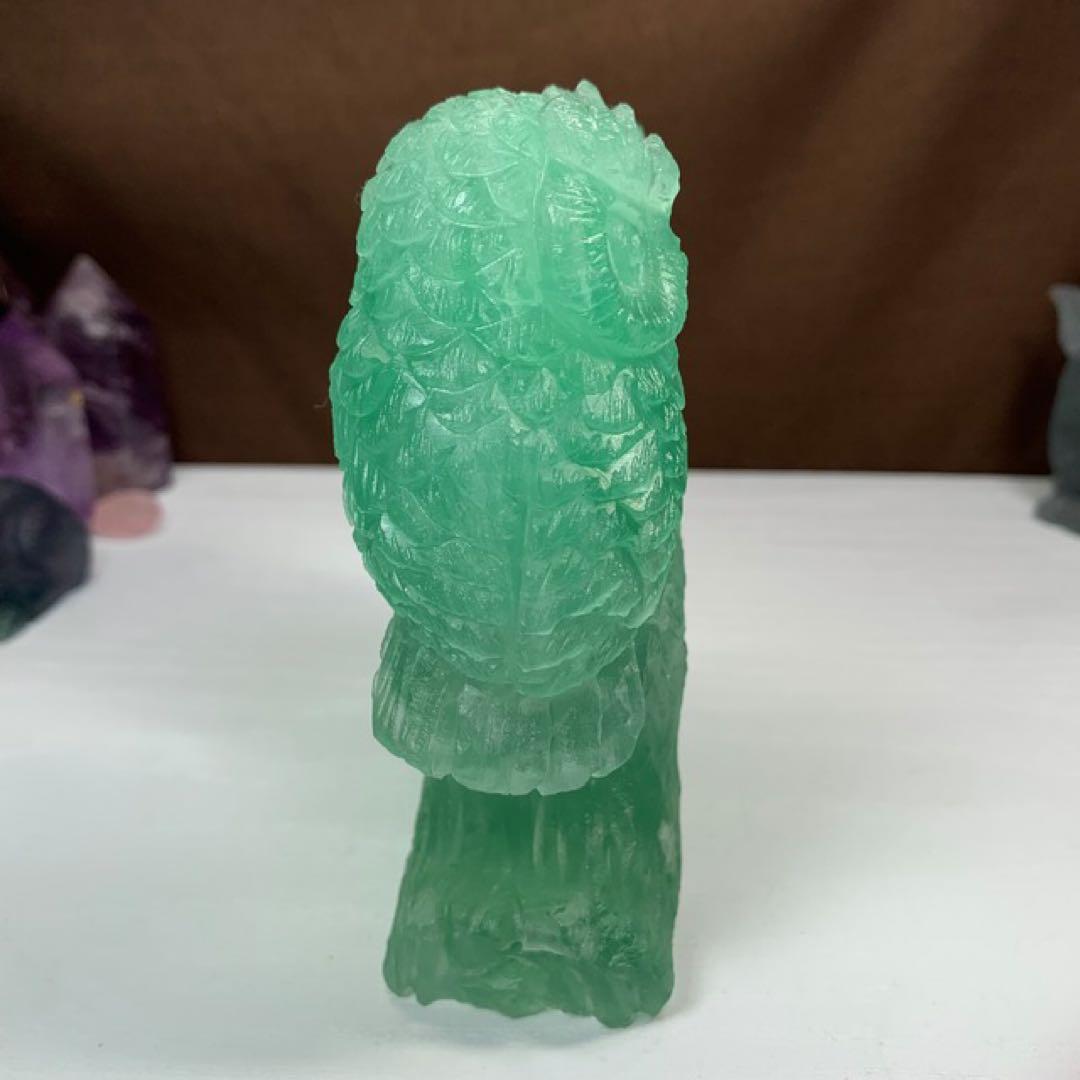 ALLSALE☆かわいいグリーンフローライト・ふくろう