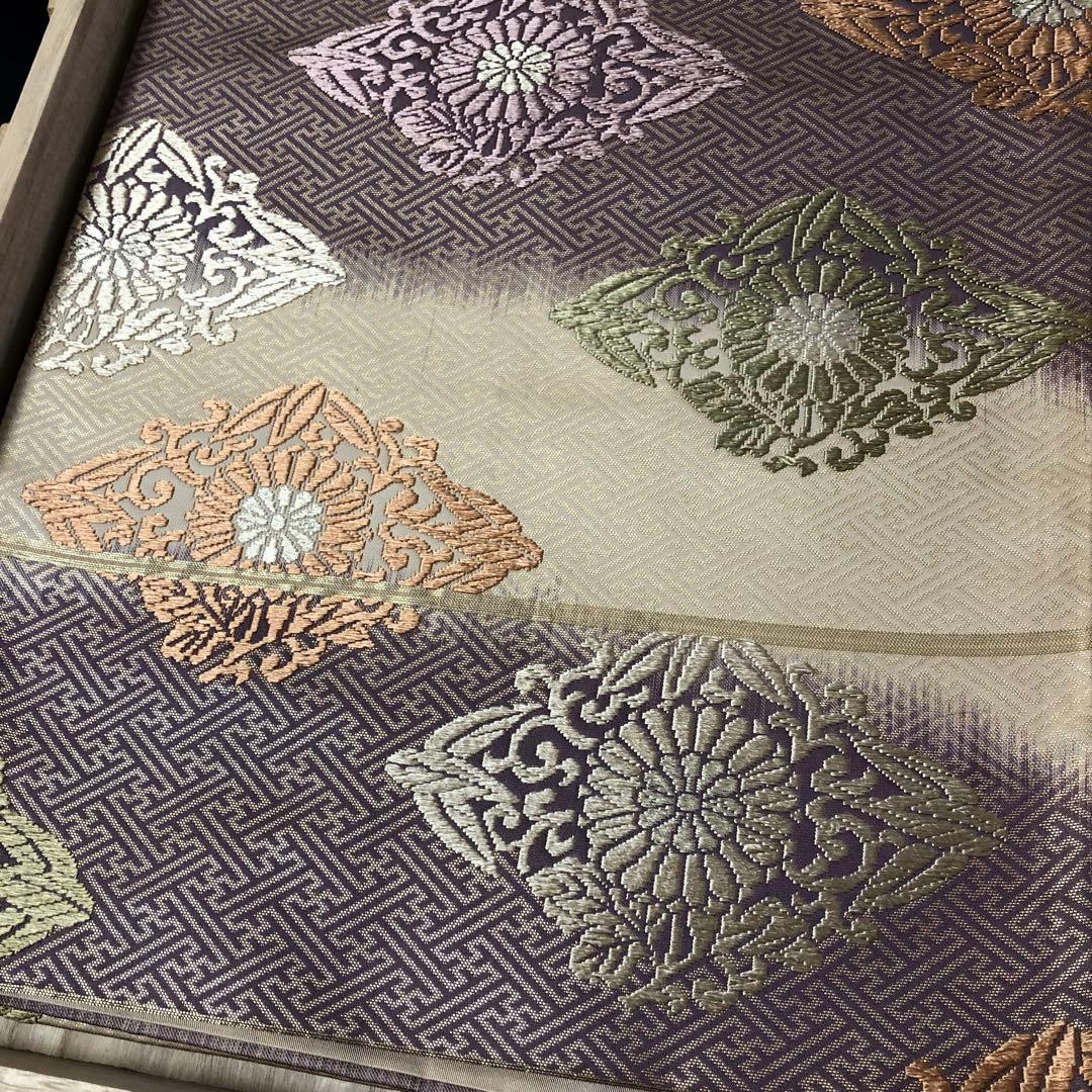 SO-760 袋帯 六通 正絹 紗綾形 花菱 グラデーション フォーマル