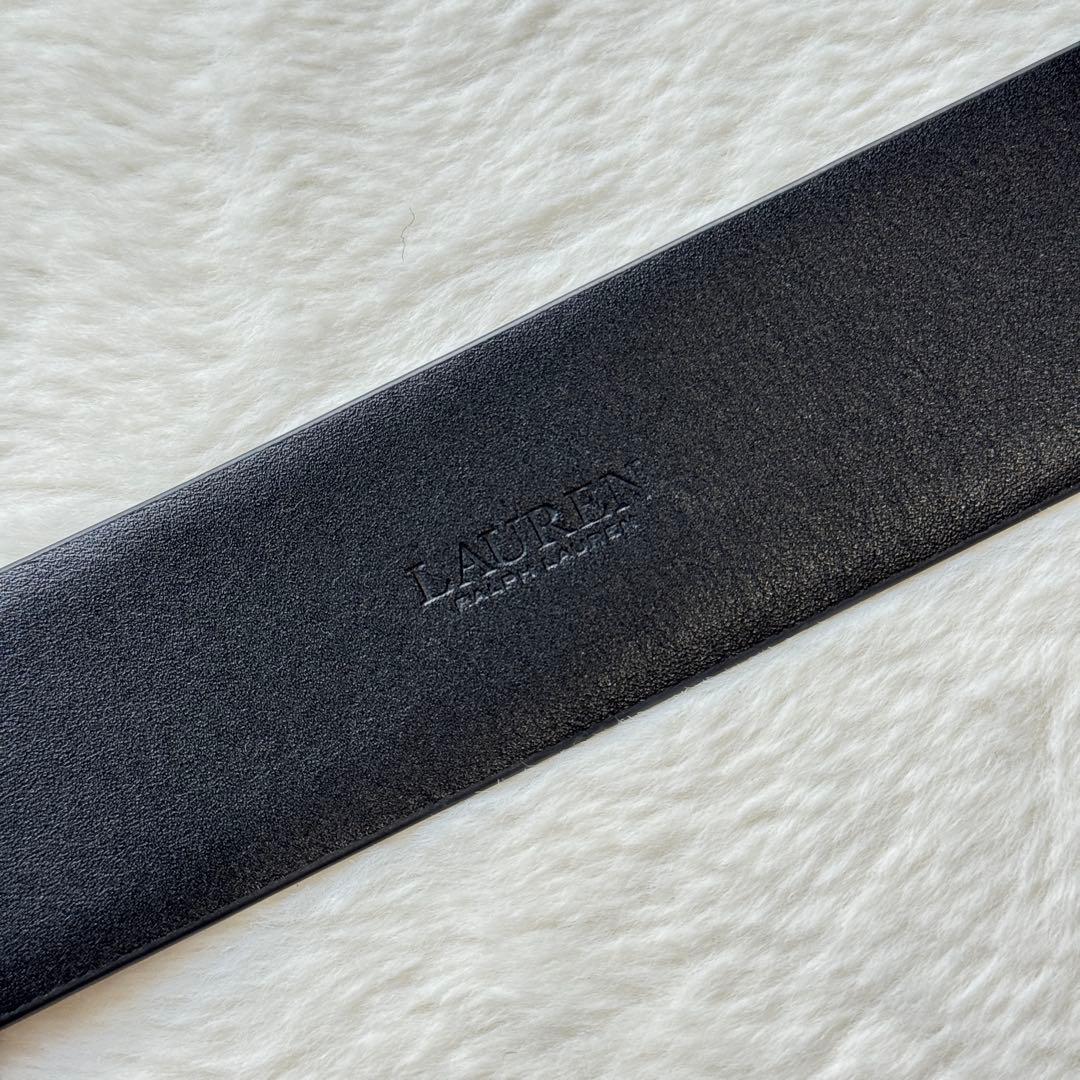 ローレンラルフローレン スターバーストバックル クロコエンボスド ワイド ベルト