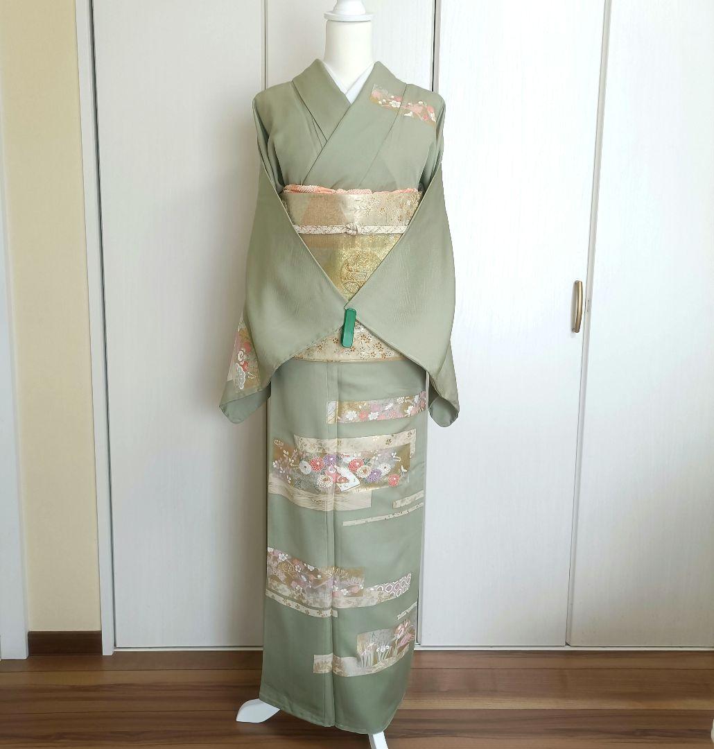 正絹訪問着　フルセット4点　裄68cm卒業式　入学式　宮参り　結婚式