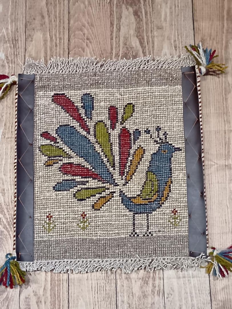 ペルシャ絨毯　ギャッベ　座布団　手織り　イラン(46)