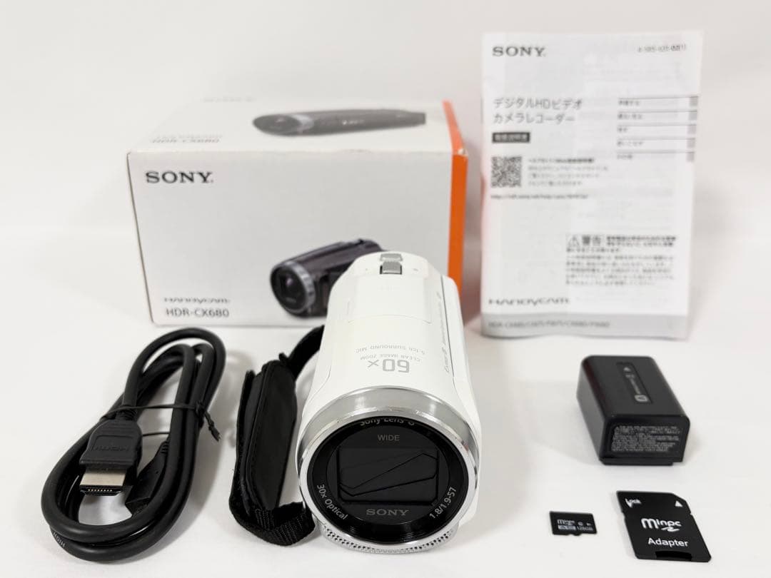 【美品】 ソニー Sony HDR-CX680 128GBマイクロSD付き
