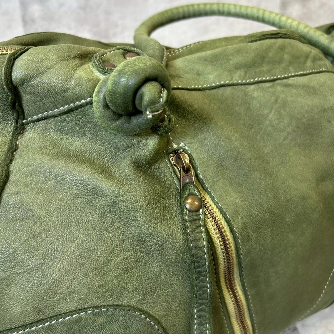 collection PRIVEE? ボストンバッグ　緑　レザー RG289