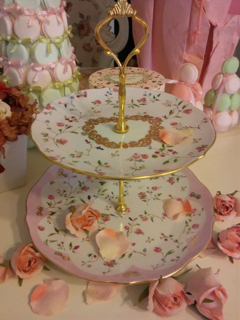 ポーセラーツ１点物！アフタヌーンティーセット