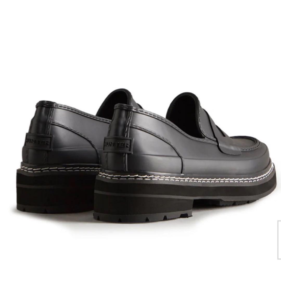【美品・現行品】HUNTER ハンター　レインシューズ　ローファー　ブラック