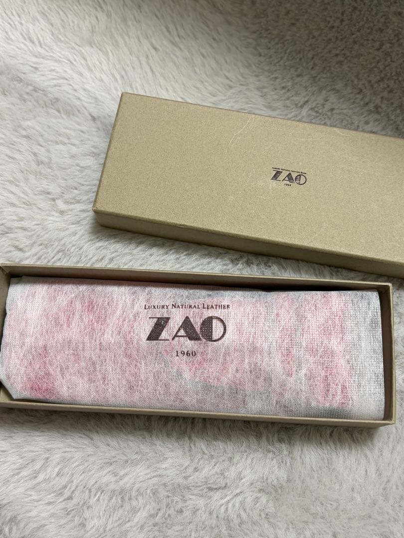 ZAO クロコダイル レッドペンケース箱付き