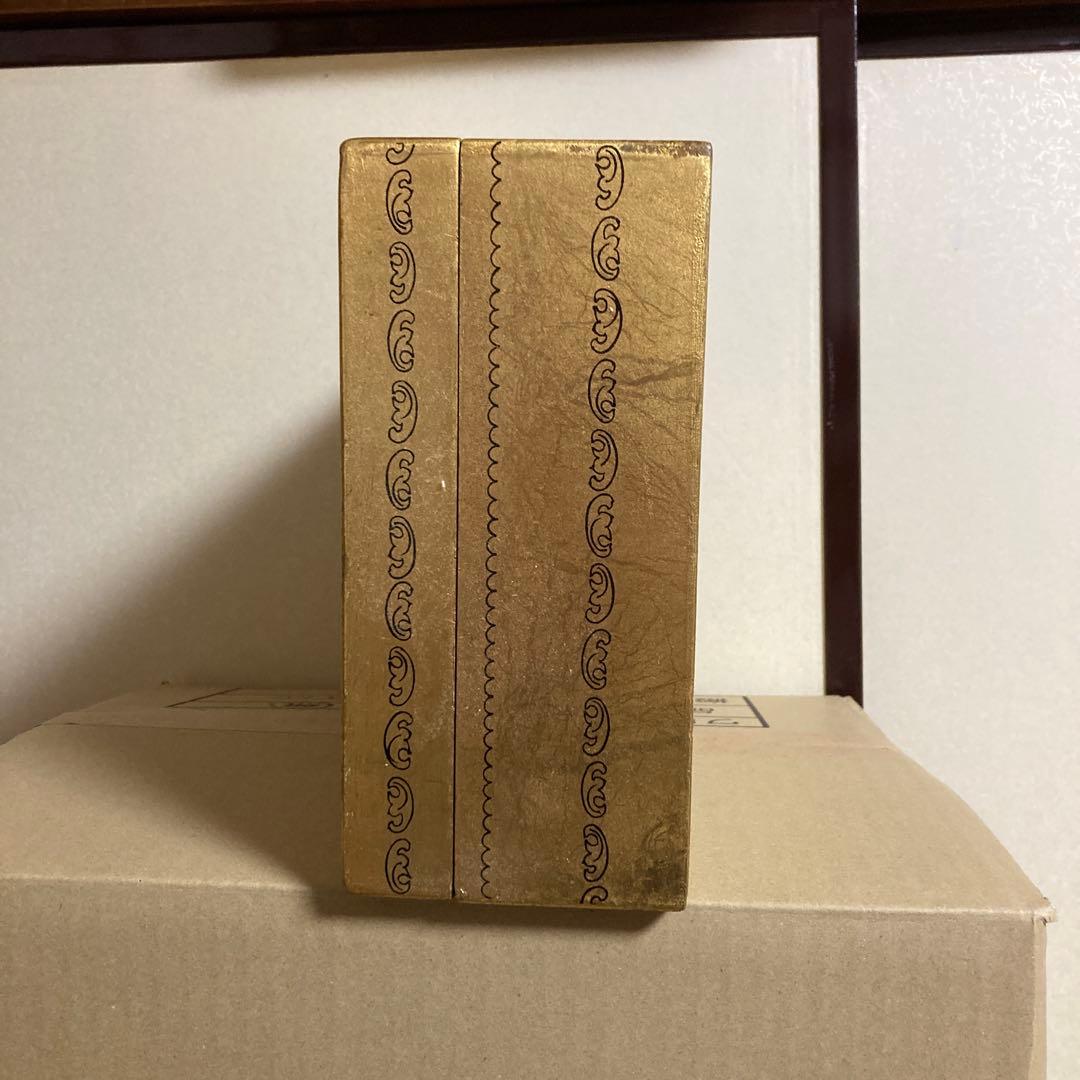 化粧箱　アクセサリーケース　ミラー付き　昭和レトロ　ゴールド　イラスト入り