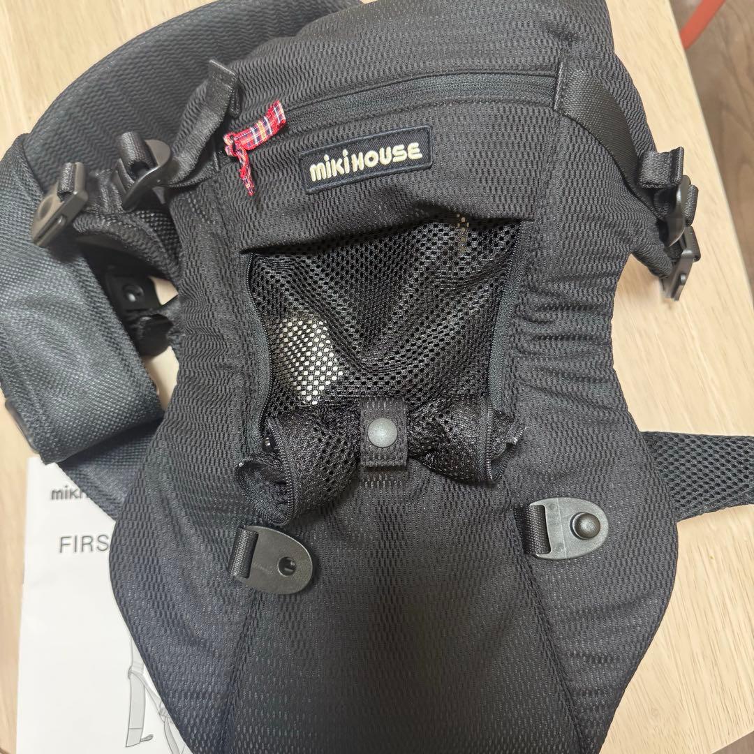 mikiHOUSE 黒 メッシュ抱っこひも