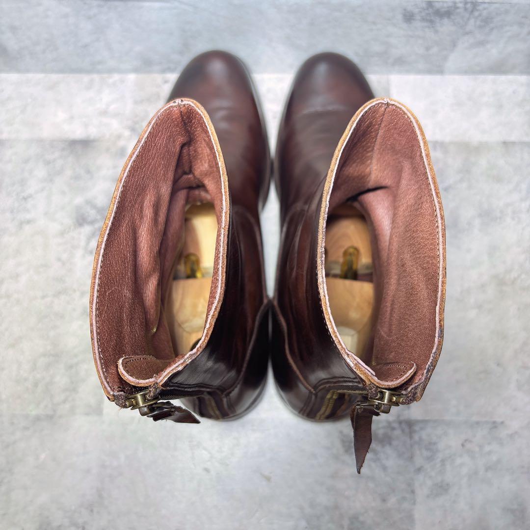 PADRONE ショートブーツ 41 バックジップ 本革 ブラウン