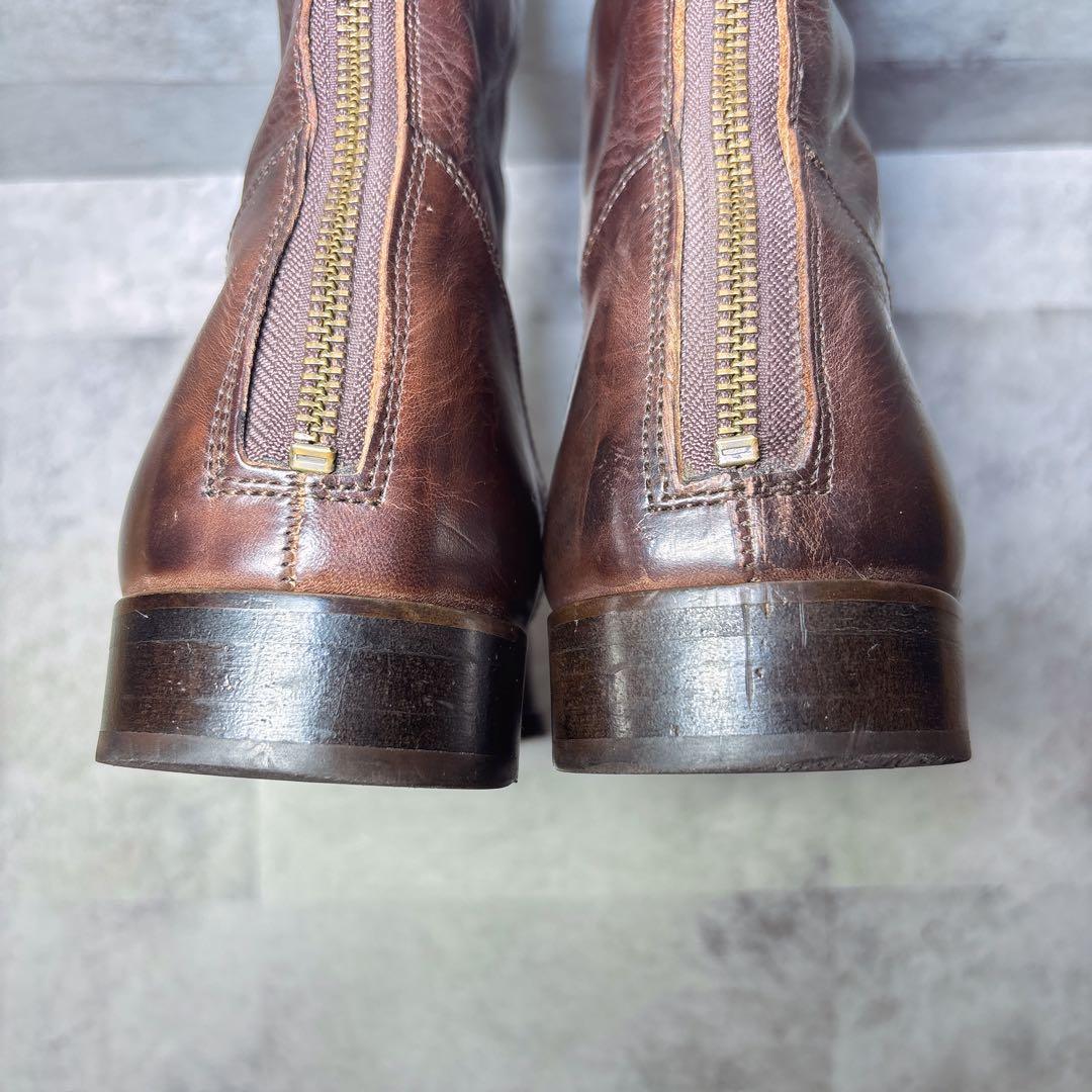 PADRONE ショートブーツ 41 バックジップ 本革 ブラウン