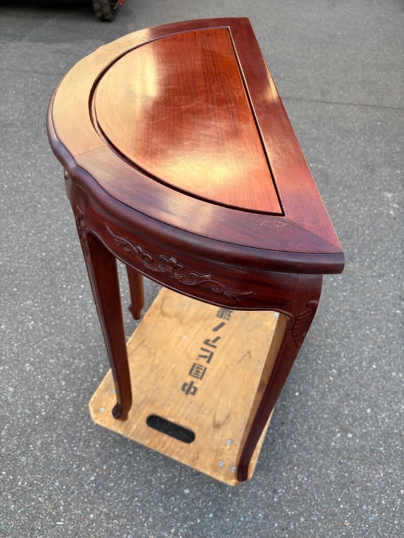 【送料無料】 デミ・ルーンテーブル　コンソールテーブル　猫脚　木製　欧州家具