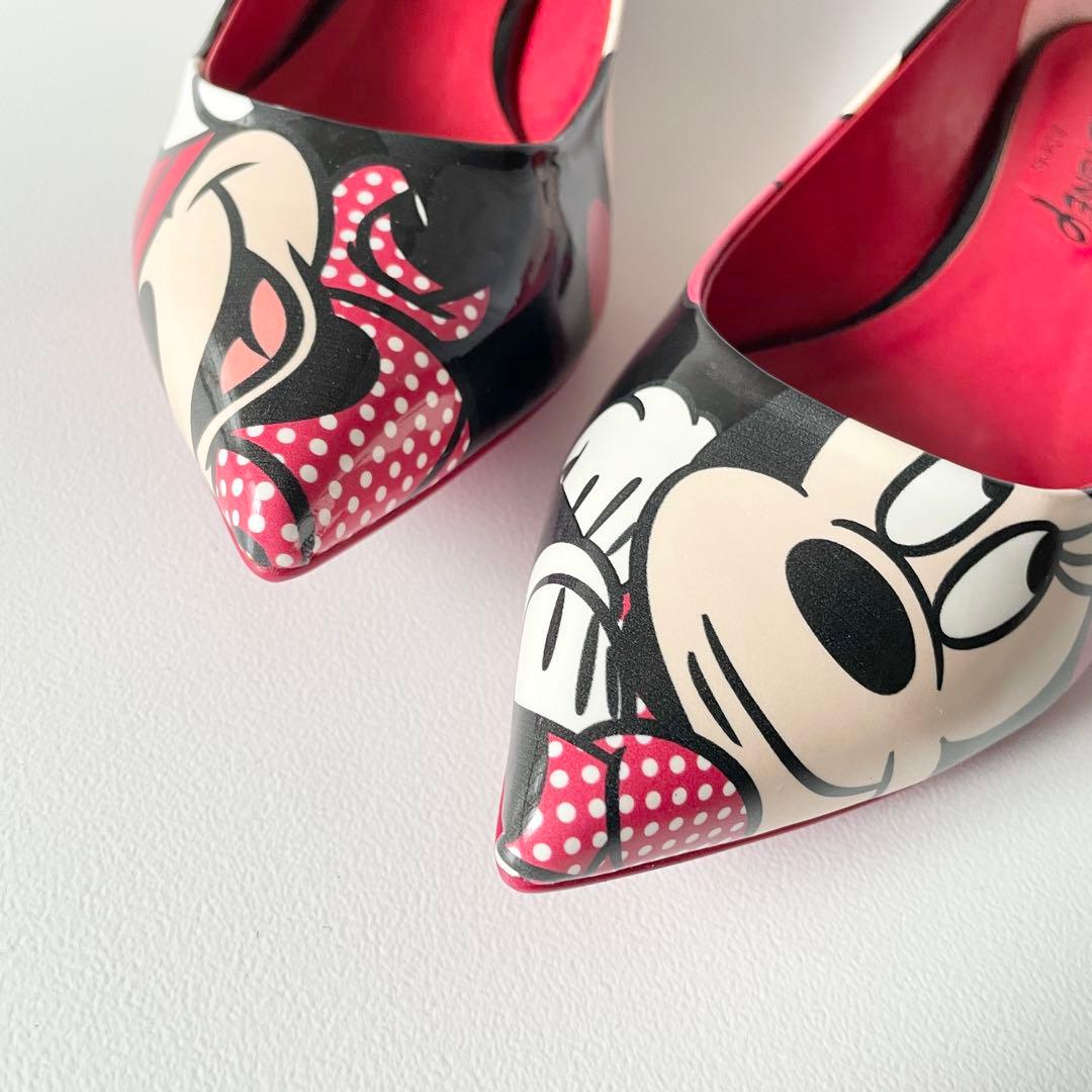 新品　ダイアナ×ディズニー　ミニー　BIGプリント　フラットパンプス　シューズ