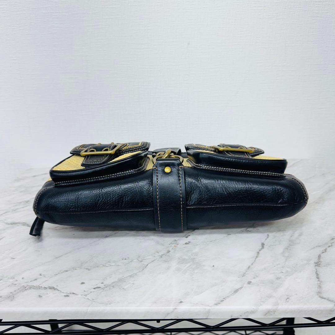 ✨COACH✨コーチ✨ストローバッグ✨ヴィンテージ✨ブラック✨かごバッグ✨
