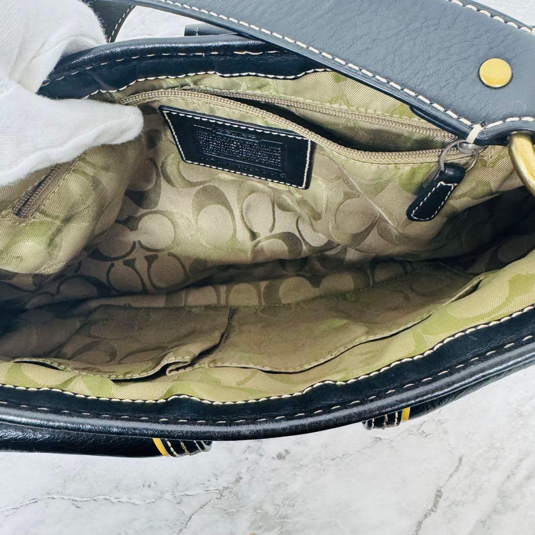 ✨COACH✨コーチ✨ストローバッグ✨ヴィンテージ✨ブラック✨かごバッグ✨