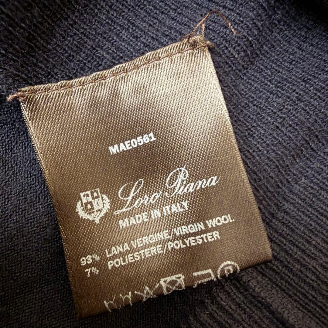 希少サイズ　ロロピアーナ バージンウール ニット ネイビー イタリア製　XXL