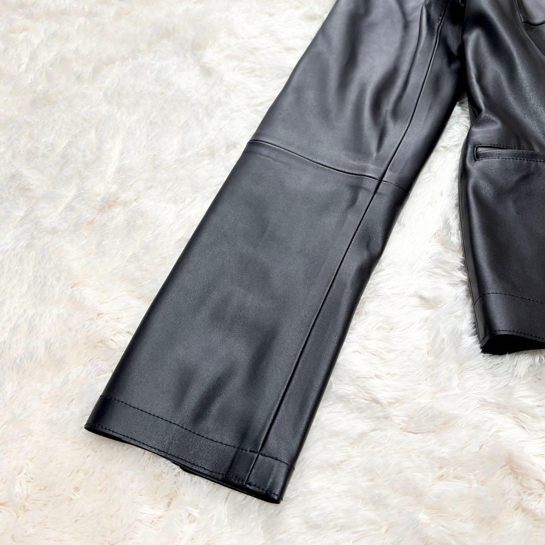 【新品】24AW ソブ フェイクレザーノーカラージャケット 黒 現行 ダブスタ