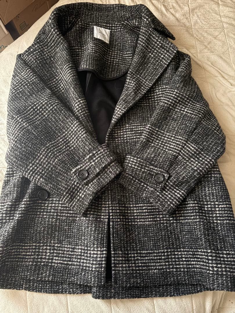 スピックアンドスパン　Wスライバーチェックハーフコート36