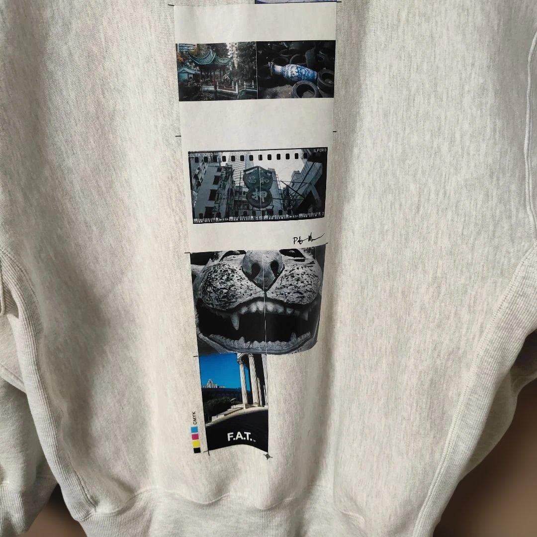 極美品FAT前後両面プリントSbコラボスウェット大きめSKINNY(L) グレー