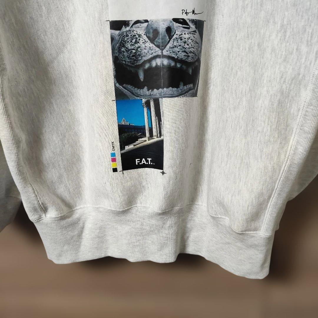 極美品FAT前後両面プリントSbコラボスウェット大きめSKINNY(L) グレー